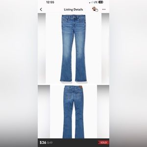 American Eagle Women Next Level Stretch Kick Boot Jean Med Indigo NWOT Size 12 R